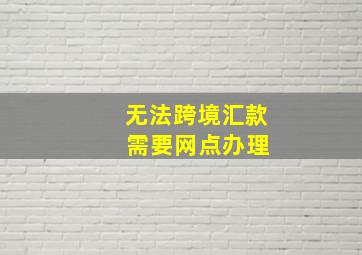 无法跨境汇款 需要网点办理